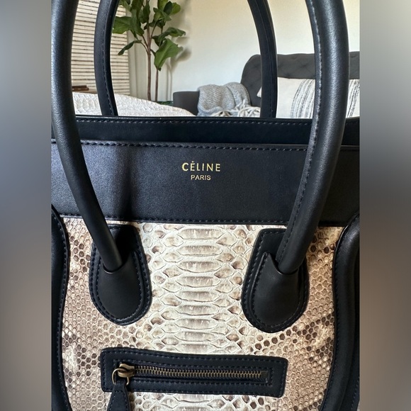 Micro Luggage Handbag Leather & Python - Picture 4 of 16